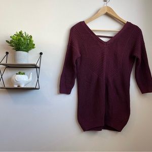Dynamite v-neck sweater - Burgundy - XS